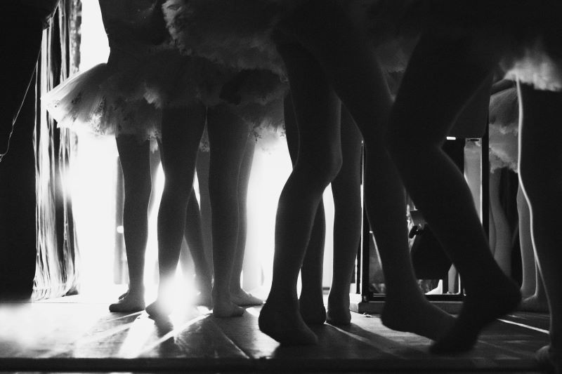 PNB School students stand backstage
